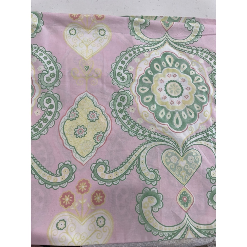 Pottery Barn Kids Pink Green CLAUDIA Crib Toddler Fitted Sheet NWT